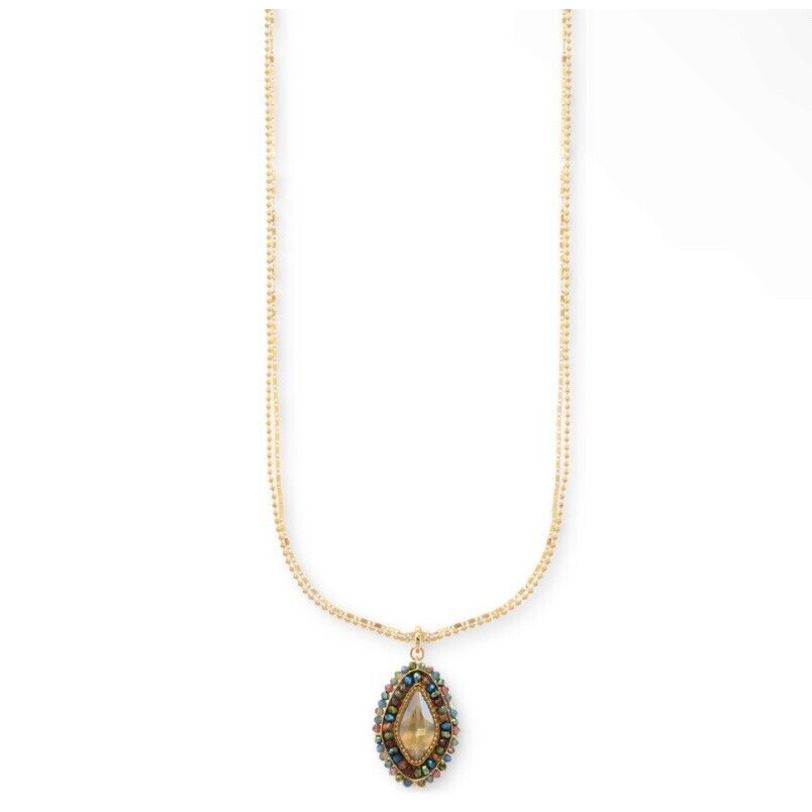 Gold Tone Crystal Pendant 36